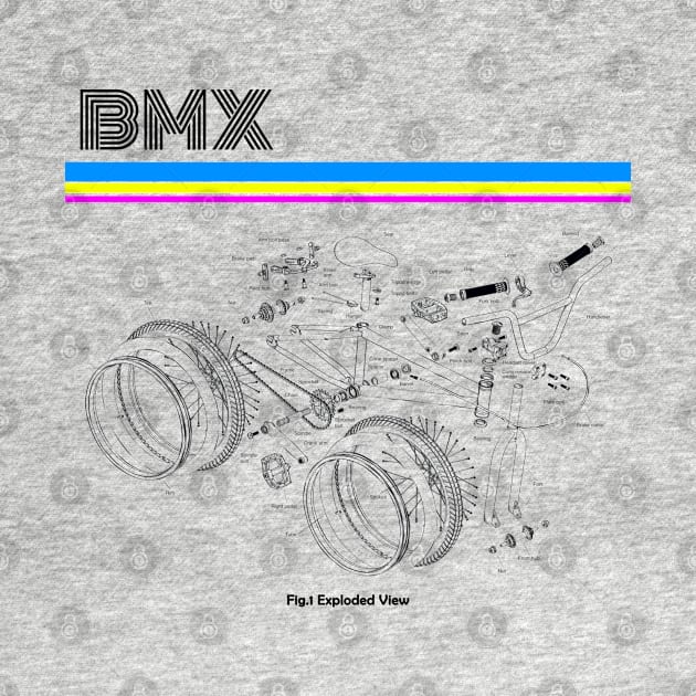 BMX EXPLODED VIEW by Hucker Apparel